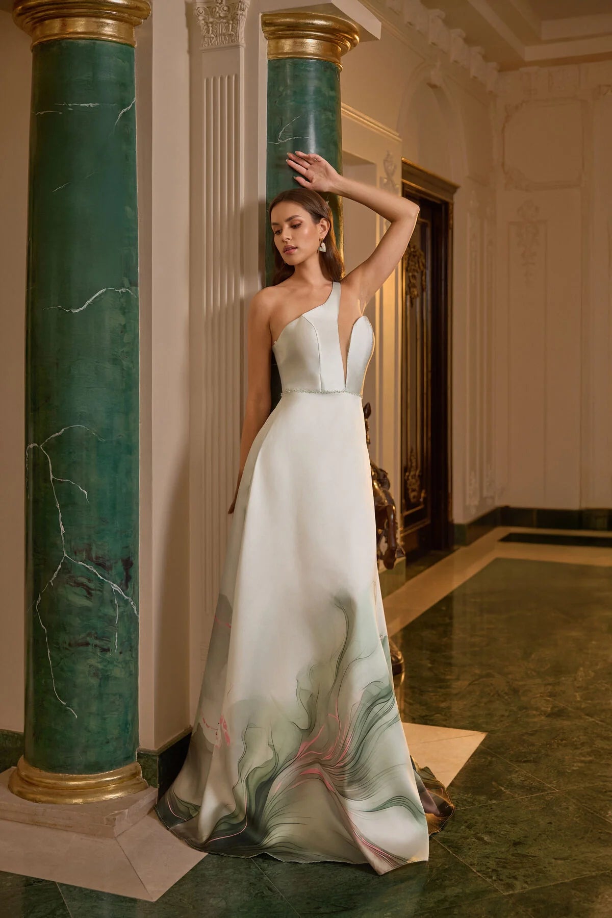 One-Shoulder Detailed Evening Dress