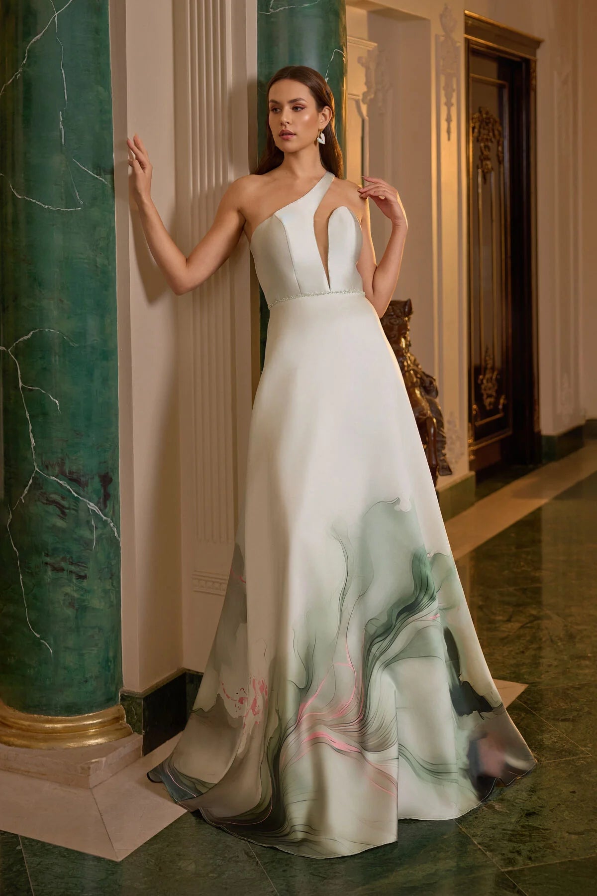 One-Shoulder Detailed Evening Dress