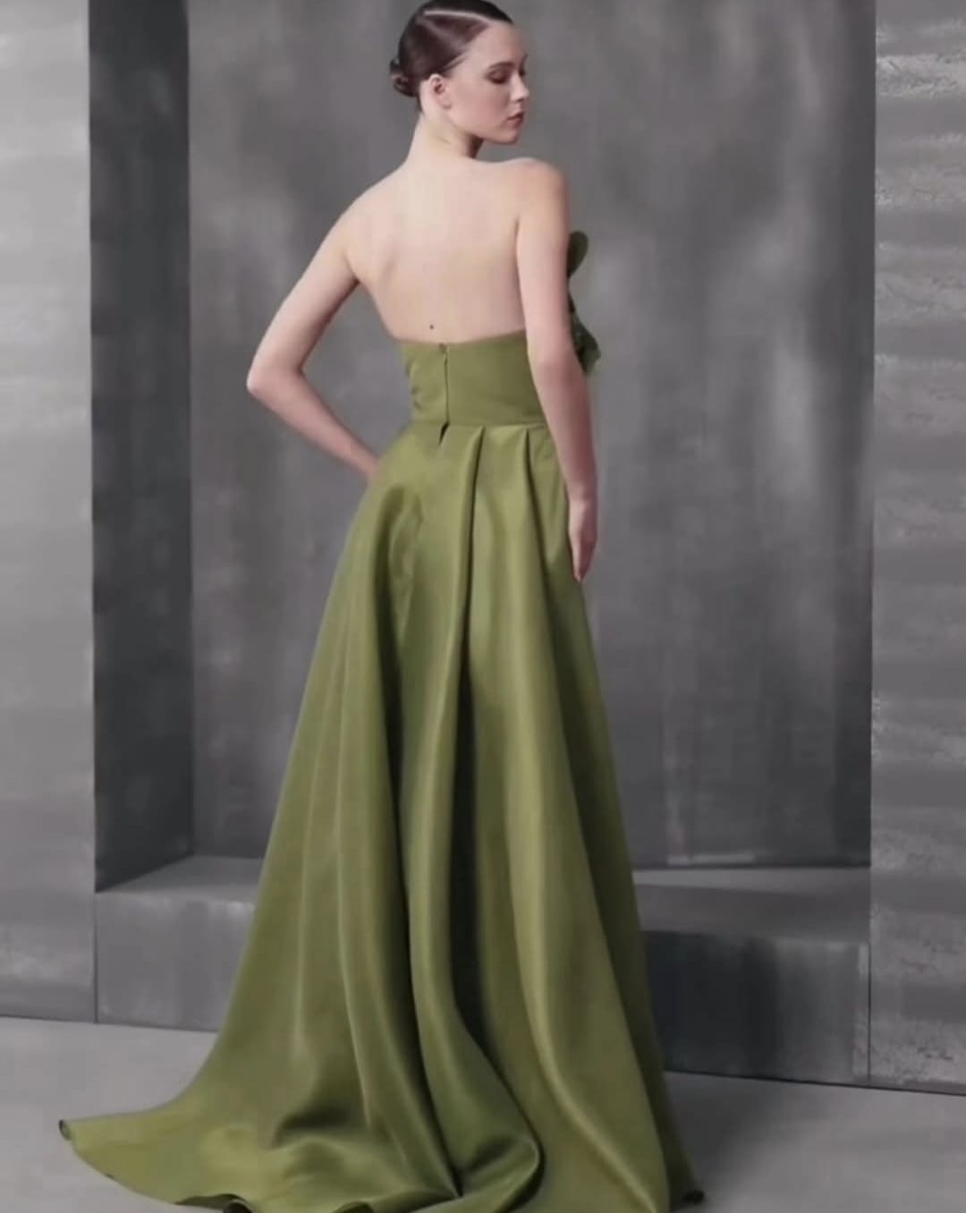 Strapless Long Dress With Embroidery